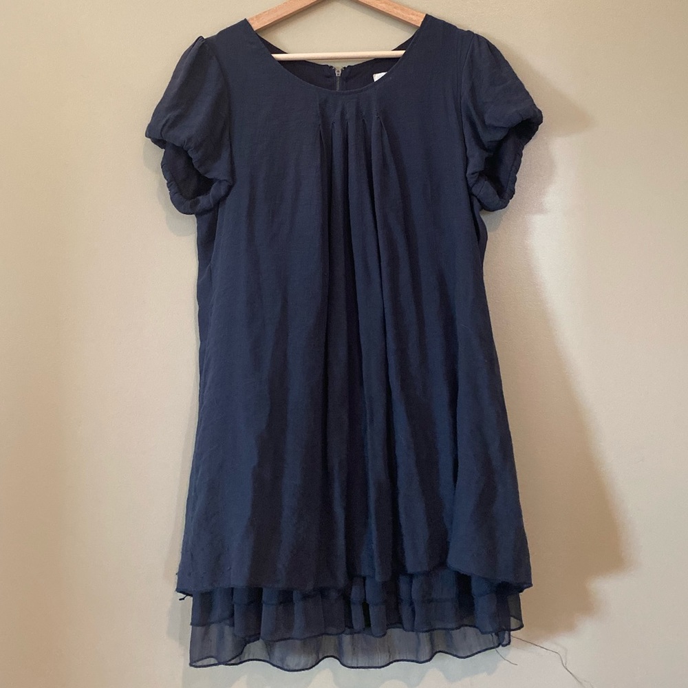 Navy Short Sleeve Dress
